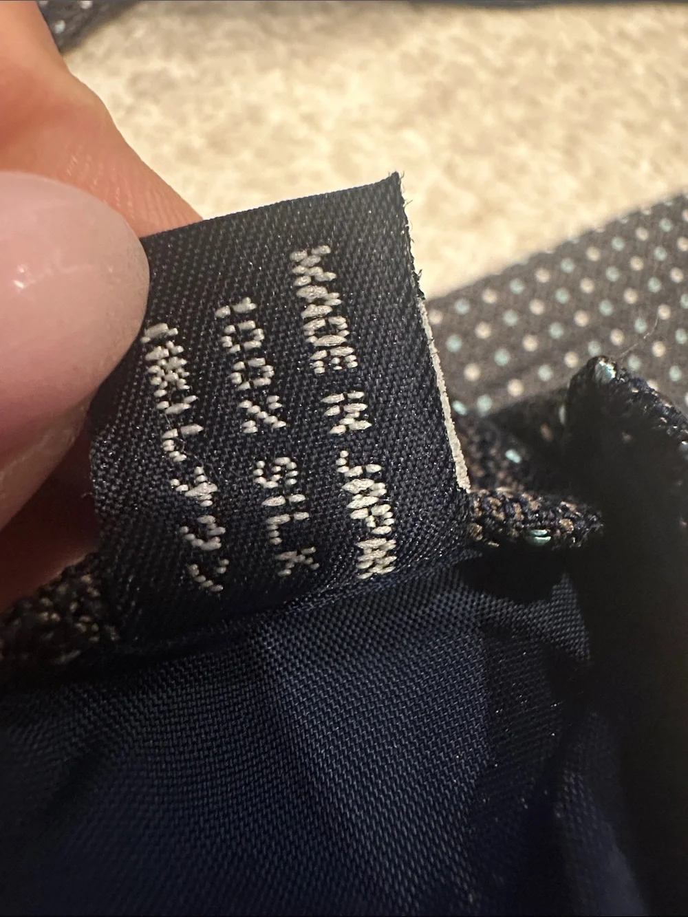 J. Crew Black Tie with Small White Dot Pattern